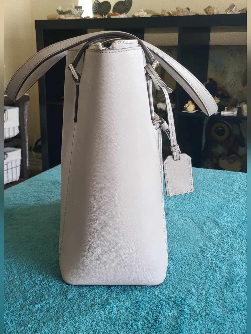 kate spade Cameron Saffiano Leather Tote in Light Gray